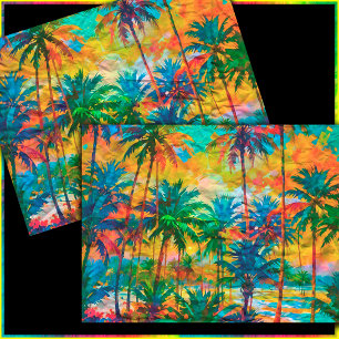 [Tequila Sunrise] Farbenfroher tropischer Palmen S Seidenpapier