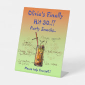 Tequila Sunrise Geburtstagsparty Snacks Sockelschild (Vorderseite)