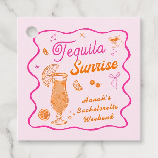 Tequila Sunrise Junggeselinnen-Abschied Geschenkanhänger (Vorderseite)