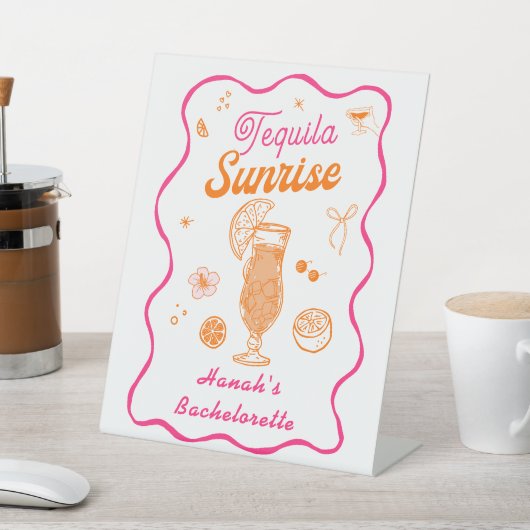 Tequila Sunrise Junggeselinnen-Abschied Sockelschild (In SItu)