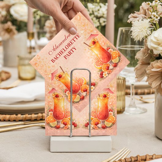 Tequila Sunrise Miami Weekend Bachelorette Party Serviette
