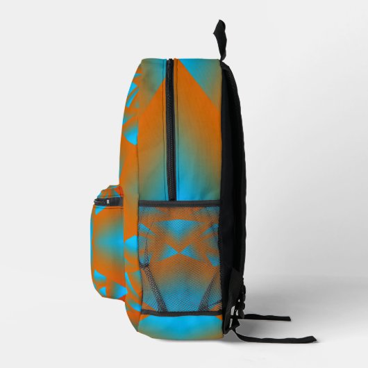 Tequila Sunrise Ombre Geometric Abstrakt Art Bedruckter Rucksack (Rechts)