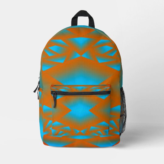 Tequila Sunrise Ombre Geometric Abstrakt Art Bedruckter Rucksack (Vorderseite)
