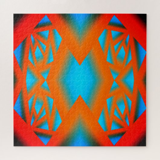 Tequila Sunrise Ombre Geometric Abstrakt Art Puzzle (Horizontal)