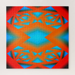 Tequila Sunrise Ombre Geometric Abstrakt Art Puzzle