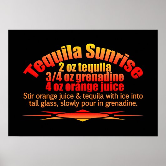 Tequila Sunrise Poster (Vorne)