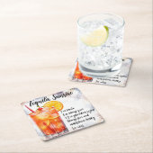 Tequila Sunrise Rechteckiger Pappuntersetzer (Vor Ort)