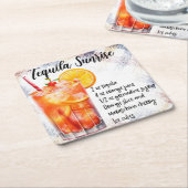 Tequila Sunrise Rechteckiger Pappuntersetzer (angewinkelt)