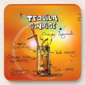 Tequila Sunrise Recipe Bar Getränkeuntersetzer (Vorderseite)