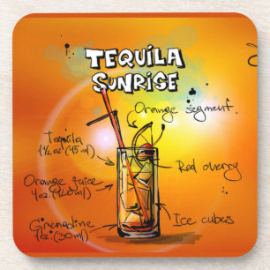 Tequila Sunrise Recipe Bar Getränkeuntersetzer