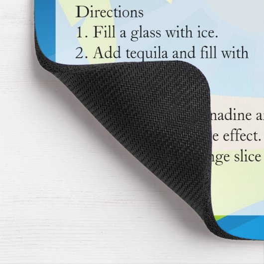 Tequila Sunrise Recipe Mousepad (Ecke)