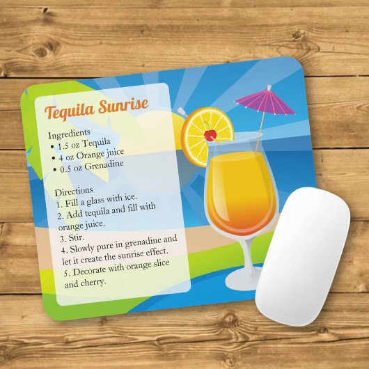 Tequila Sunrise Recipe Mousepad