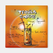Tequila Sunrise Recipe Tropical Drink Magnet (Vorne)