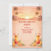 Tequila Sunrise Strand Abschiedsparty Einladung (Vorderseite)
