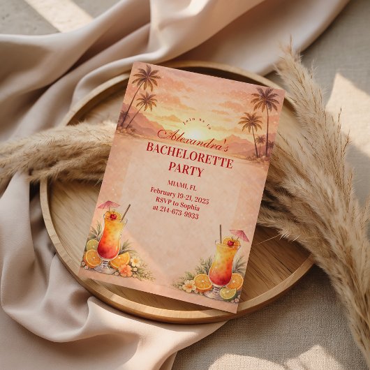 Tequila Sunrise Strand Abschiedsparty Einladung