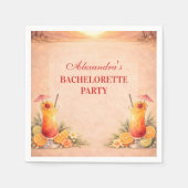 Tequila Sunrise Strand Abschiedsparty Serviette (Vorderseite)