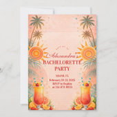 Tequila Sunrise Sunset Cocktail Bachelorette Party Einladung (Vorderseite)