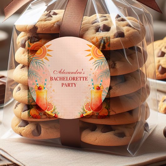 Tequila Sunrise Sunset Cocktail Bachelorette Party Runder Aufkleber