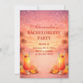 Tequila Sunrise Tropical Bachelorette Party Einladung (Vorderseite)