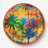 [Tequila Sunrise] Tropical Island Time Party Pappteller (Vorderseite)