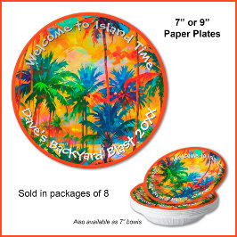 [Tequila Sunrise] Tropical Island Time Party Pappteller