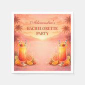 Tequila Sunrise Tropical Junggesellinnenabschied Serviette (Vorderseite)