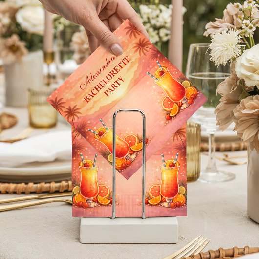 Tequila Sunrise Tropical Junggesellinnenabschied Serviette