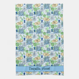 Tequila Time Cocktails Pflanze und Sombreros Geschirrtuch