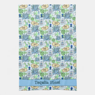 Tequila Time Cocktails Pflanze und Sombreros Geschirrtuch