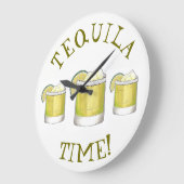 Tequila Time Margarita Cocktail Mixed Drink Limon Große Wanduhr (Winkel)