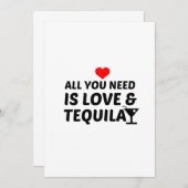 TEQUILA UND LIEBE DANKESKARTE (Vorne/Hinten)