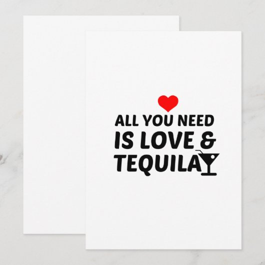 TEQUILA UND LIEBE DANKESKARTE (Vorne/Hinten)