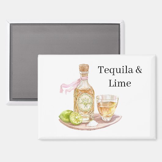 Tequila und Limette Magnet (Vorderseite/Rückseite)