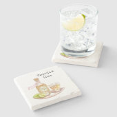 Tequila und Limette Steinuntersetzer (Seitenansicht)