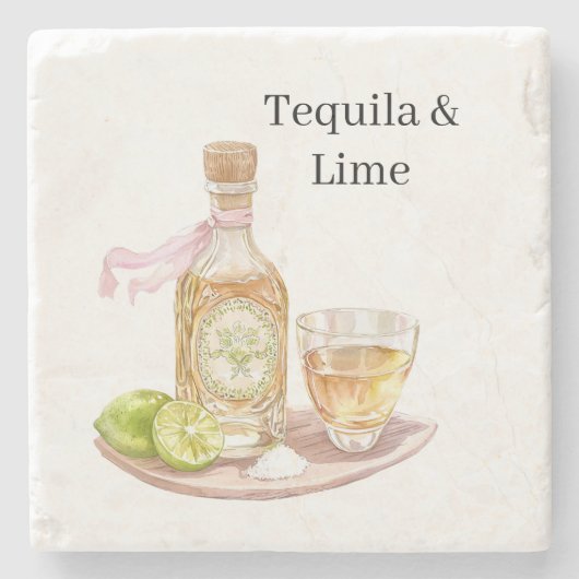 Tequila und Limette Steinuntersetzer (Vorderseite)