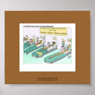 Tequila Worm Rehab Funny Cartoon auf Canvas Print Poster
