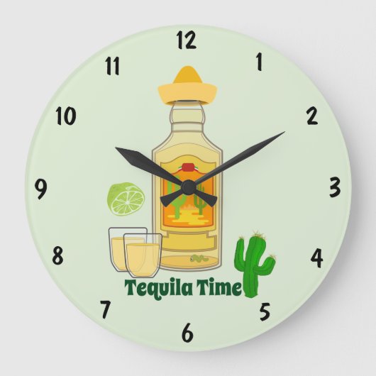 Tequila-Zeit-Wanduhr Große Wanduhr (Vorderseite)