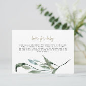 Tera - Boho Greenery Gold Books for Baby Card Einladung (Stehend Vorderseite)