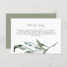 Tera - Boho Greenery Gold Books for Baby Card Einladung