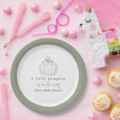TERA Fall Greenery White Pumpkin Baby Shower Pappteller (Party)