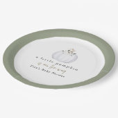 TERA Fall Greenery White Pumpkin Baby Shower Pappteller (Schrägansicht)