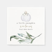 TERA Fall Greenery White Pumpkin Baby Shower Serviette (Vorderseite)
