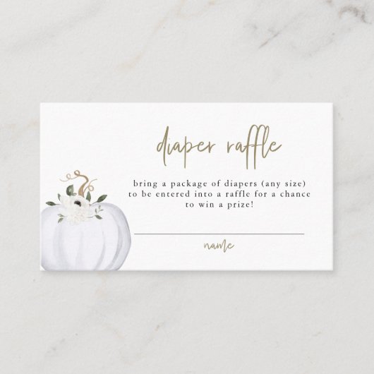 TERA Fall White Pumpkin Baby Diaper Raffel Ticket (Vorderseite)