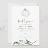 TERA Fall White Pumpkin Greenery Brautparty Einladung (Vorderseite)