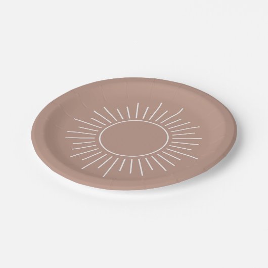 Teraccotta Sun Pappteller (Schrägansicht)