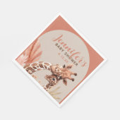 Teracotta Boho Giraffe Babydusche Papier Napkins Serviette (Ecke)
