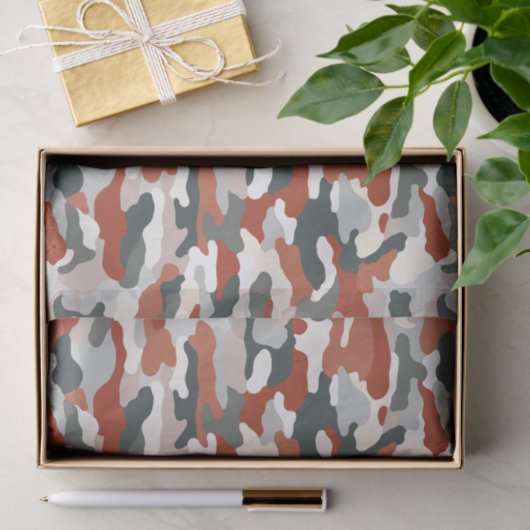Teracotta Camouflage Seidenpapier (Geschenk)