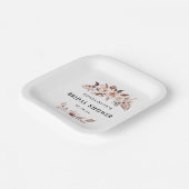 Teracotta Earth-tone Floral Boho Brautparty Pappteller (Gewinkelt)