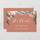 Teracotta tropisches Blattwerk RSVP Karte (Vorne/Hinten)