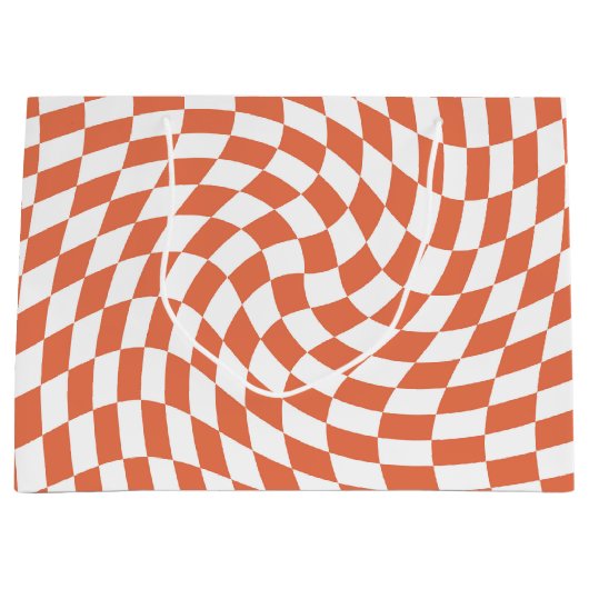 Teracotta Wedding Collection Karo überprüft Große Geschenktüte (Vorderseite)